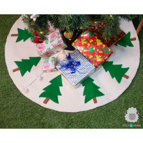 Felt Tree Skirt with Tree Design