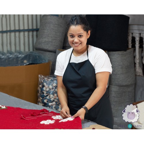 Felt Tree Skirt with Multicolor Deer Design