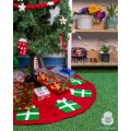 Red Felt Tree Skirt with Gifts