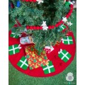 Red Felt Tree Skirt with Gifts