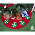 Red Felt Tree Skirt with Gifts