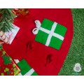 Red Felt Tree Skirt with Gifts