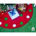 Red Felt Tree Skirt with Polka Dots
