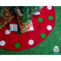 Red Felt Tree Skirt with Polka Dots
