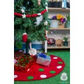 Red Felt Tree Skirt with Polka Dots