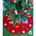 Red Felt Tree Skirt with Polka Dots