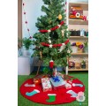 42 inch Red Felt Tree Skirt with Stockings