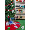 42 inch Red Felt Tree Skirt with Stockings