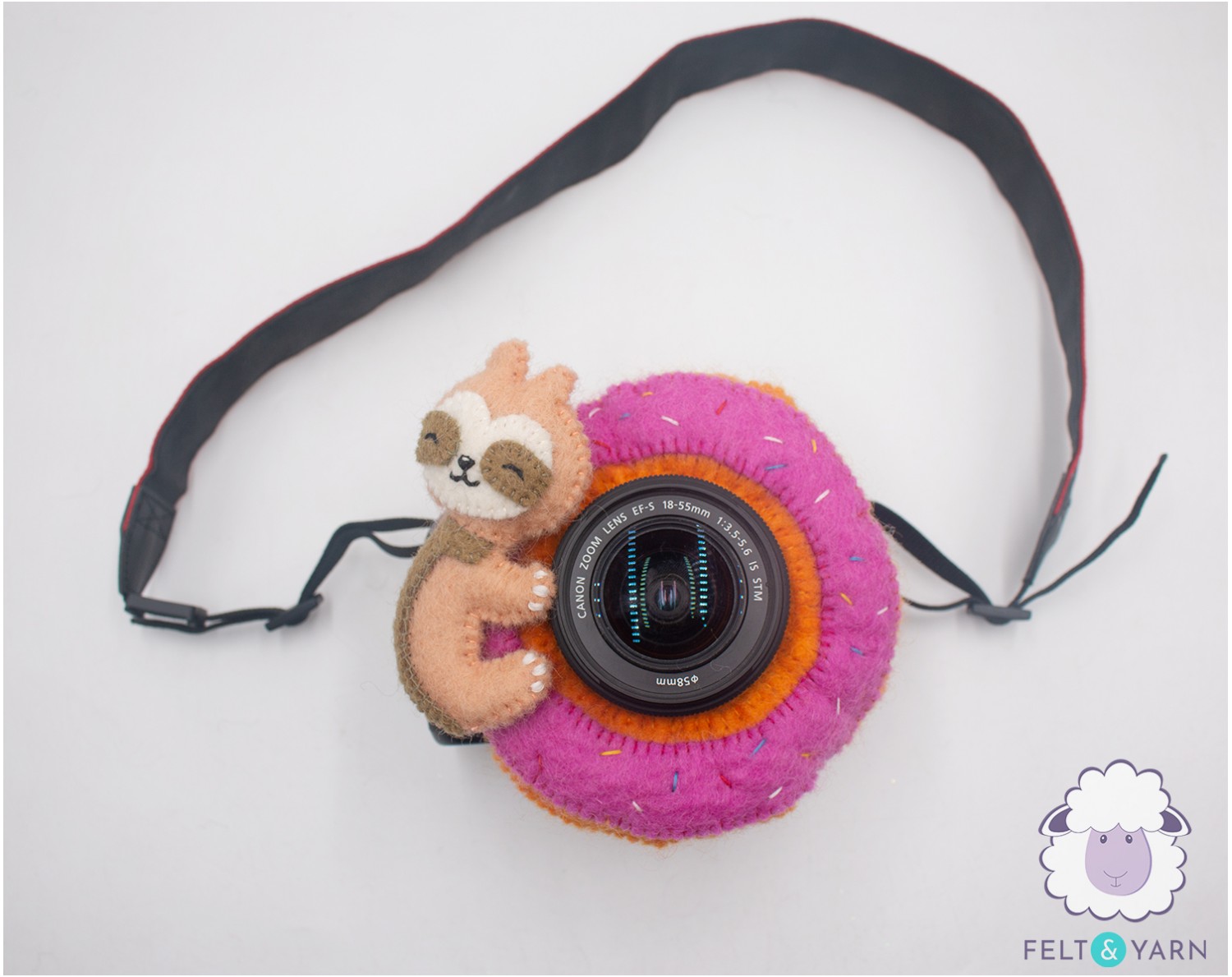 Felt Sloth Camera Lens Accessories
