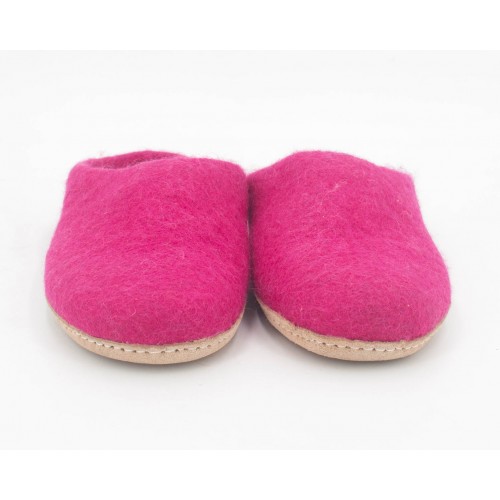 Fuchsia Felt Slippers