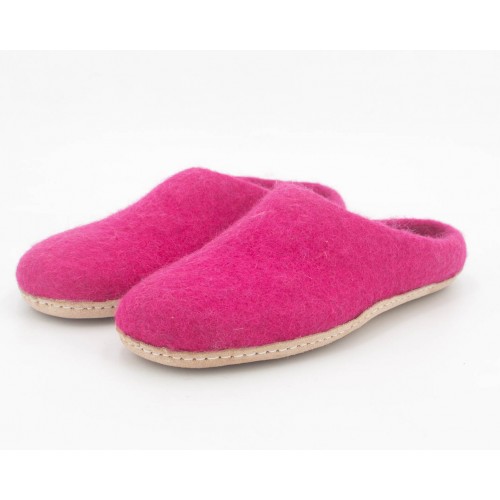 Fuchsia Felt Slippers