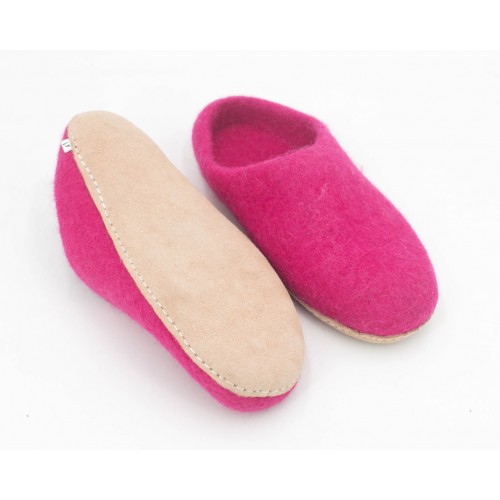 Fuchsia Felt Slippers