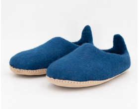 Blue Felt Slippers With Tail