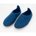 Blue Felt Slippers With Tail