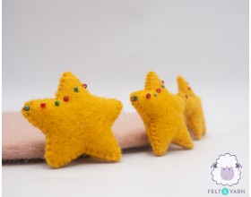 6cm Christmas Beaded Felt Star