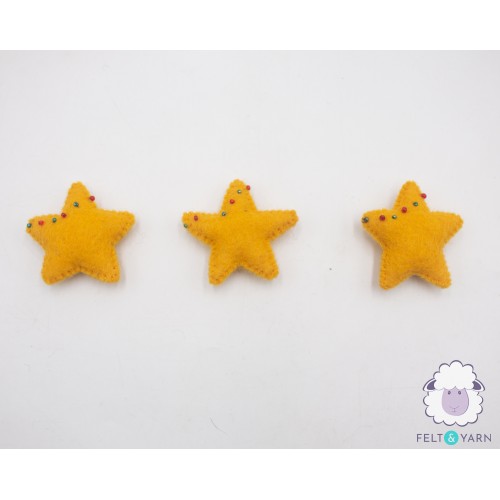 6cm Christmas Beaded Felt Star