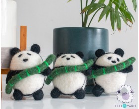 Wool Felt Cute Panda with...