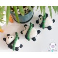 Wool Felt Cute Panda with Bamboo