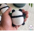 Wool Felt Cute Panda with Bamboo