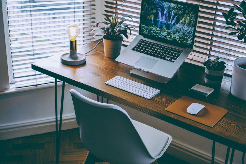 Organized work from home desk