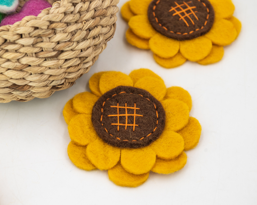 Sunflower felt flower