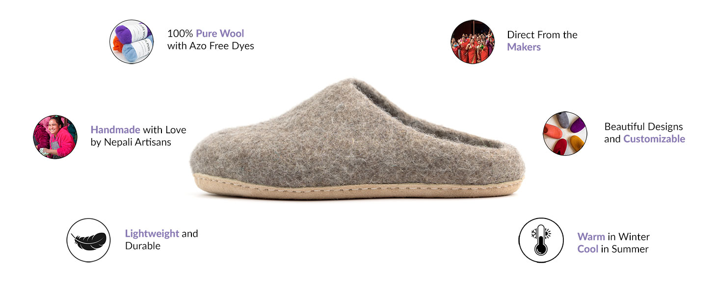 Wool Felt Slippers Features