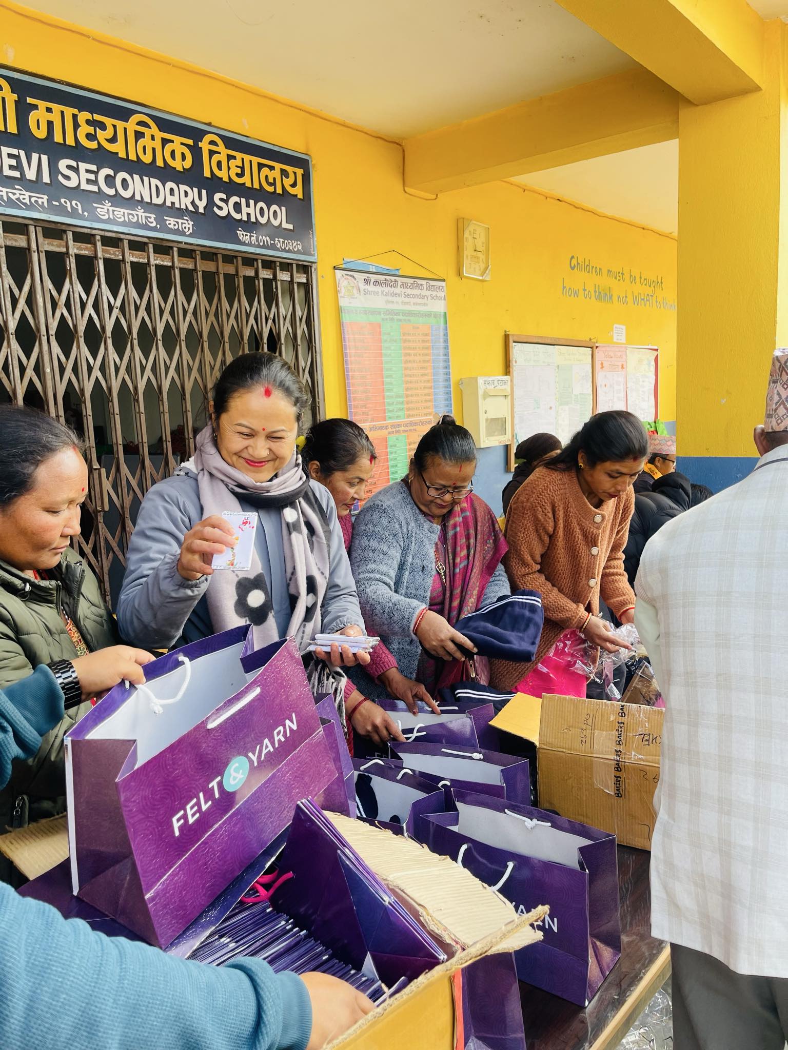 Kalidevi School students receiving support