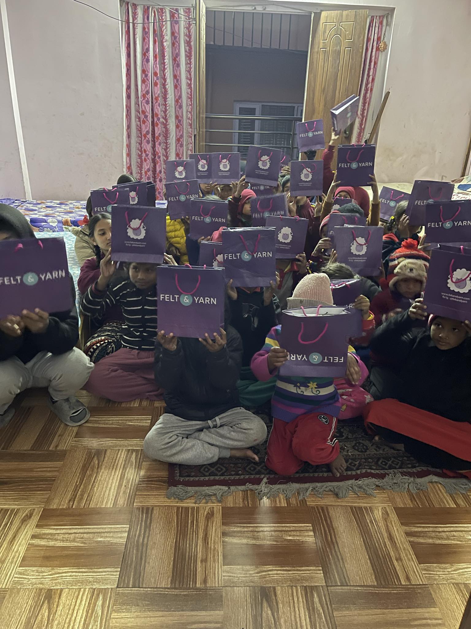 Children receiving Felt and Yarn Foundation support