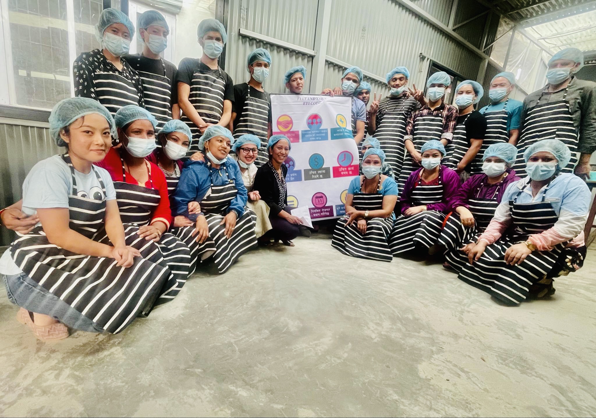 Felt and Yarn artisans together during workplace standards training