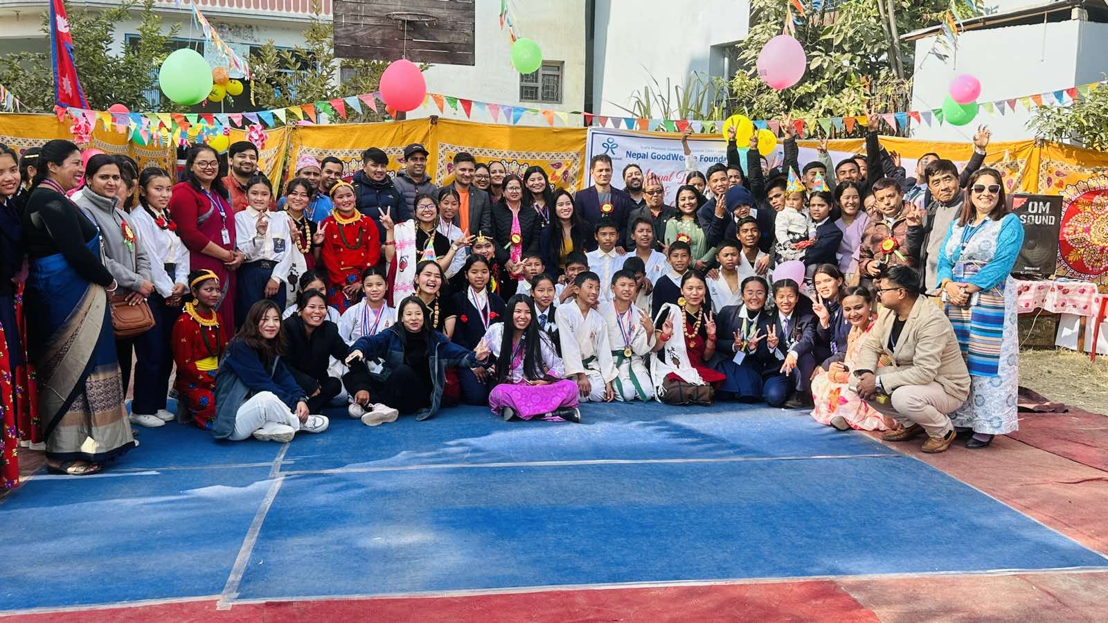 Children, families, and partners gathered during a GoodWeave Nepal community program