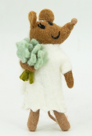 12cm Felt Mice Ornament - Felt and Yarn