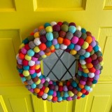 Multicolored Felt Ball Wreath