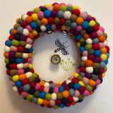 Multicolored Felt Ball Wreath