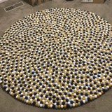 Multicolor Round Felt Ball Rug