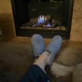 Light Grey Boiled Wool Slippers for House